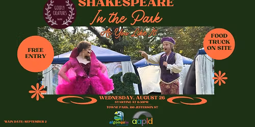 Shakespeare in the Park: As You Like It | Algonquin