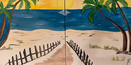 Dad & Me Painting \u2013 Beach Sunset | Peachtree Art Center | Two 16x20 Canvases | Father's Day