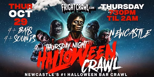 The Fright Crawl | Newcastle Halloween Bar Crawl 2026 | Thursday, October 29