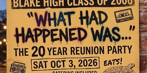 What Had Happened Was... Blake High 20 Year Reunion