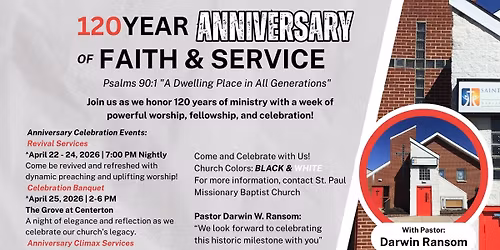 120th Year SPMBC Anniversary Event