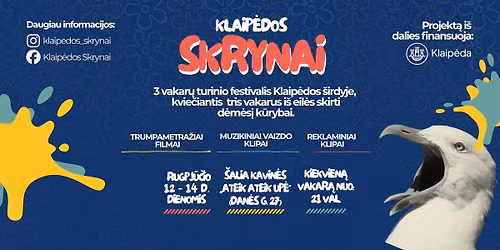 Klaipėdos Skrynai: Nemokamas 3 vakarų turinio festivalis