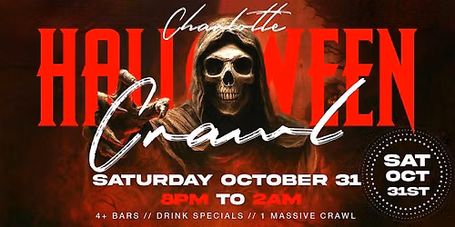 Charlotte Halloween Bar Crawl \u2014 Halloween Saturday on Sat, Oct 31st