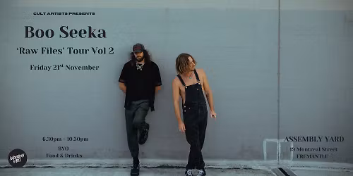 Cult Artists Presents | Boo Seeka 'Raw files" Tour Vol 2