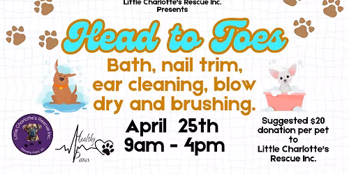 Head to Toes! Bath day to benefit Little Charlotte's Rescue 