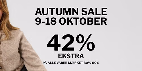 COMPANYS OUTLET AUTUMN SALE I K\u00d8BENHAVN - F\u00c5 42% EKSTRA RABAT