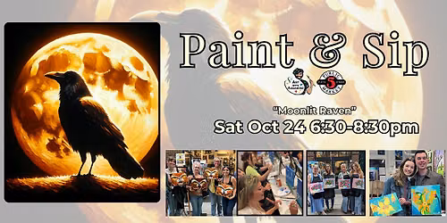 Paint & Sip in Eugene, Oregon \u201cMoonlit Raven\u201d