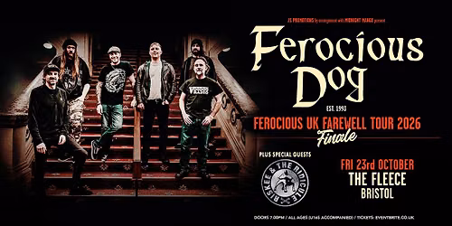 Ferocious Dog + Riskee & The Ridicule at The Fleece, Bristol - Fri 23rd Oct 2026