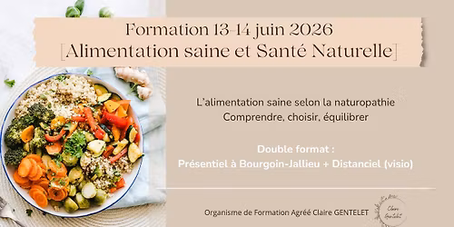 Formation Alimentation saine et sant\u00e9 naturelle