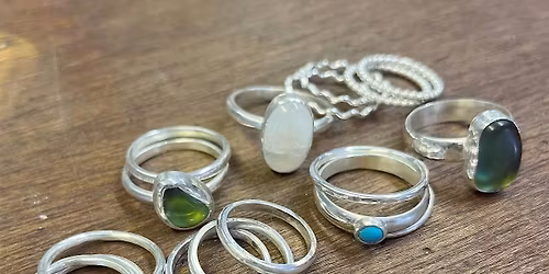 Beginners Cabochon Stone Set Silver Ring