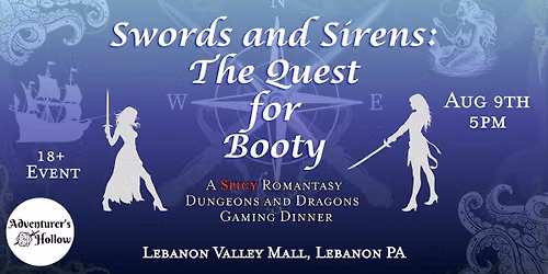 Swords and Sirens: The Qwest for Booty - Dinner and Gaming Event with Giveaway - Romantasy D&D Event