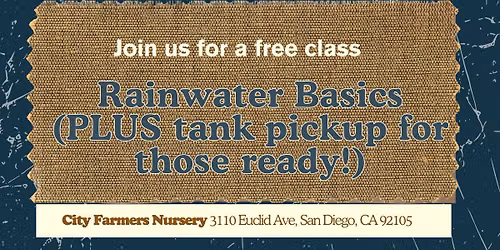 Rainwater Basics (PLUS tank pickup for those ready!)