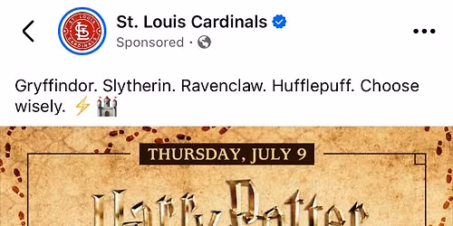 St. Louis Cardinals Harry Potter Night