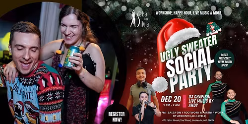 AN UGLY SWEATER LATIN PARTY + A SALSA WORKSHOP BY ARDIENTE