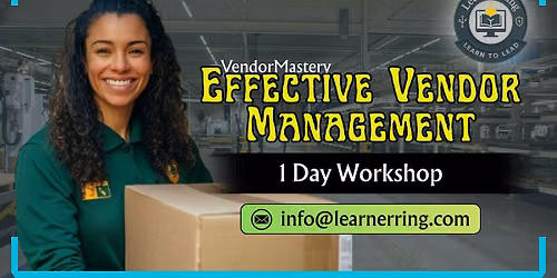 Effective Vendor Management 1-Day Workshop | Sparks, NV