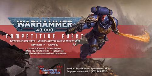 The Gamer's Haven - Warhammer 40,000 Competitive Event