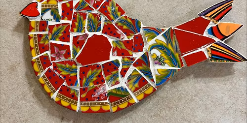 Broken Dish Mosaic craft workshop in Montgomery County, Md.