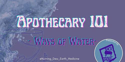 Apothecary 101- The Ways of Water