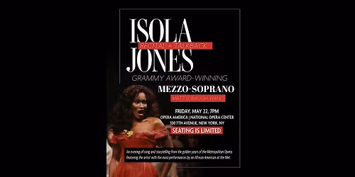 Isola Jones | Live In New York  | Recital & Talkback