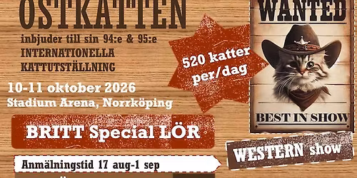 \u00d6stkattens utst\u00e4llning 10-11 oktober 2026