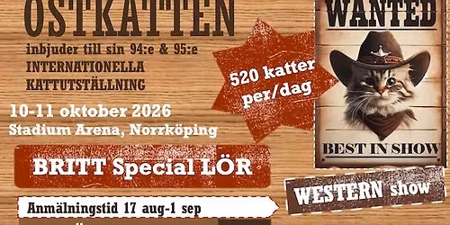 \u00d6stkattens utst\u00e4llning 10-11 oktober 2026