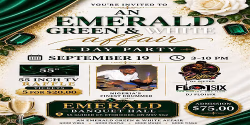 Emerald green and white affair day party