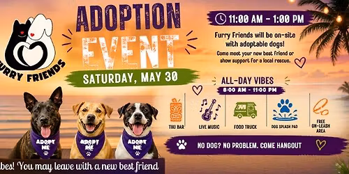 \ud83d\udc3e Baxter\u2019s Doghouse x Furry Friends Adoption Event \ud83d\udc3e