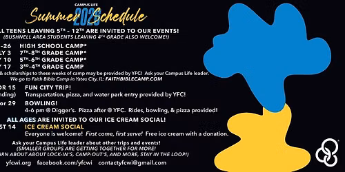 YFC Summer Schedule!