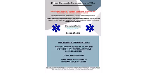 Spring 2026 Paramedic Refresher Course