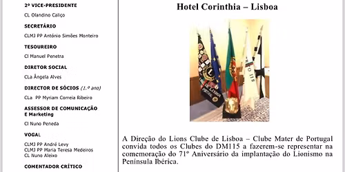 Lions Clube de Lisboa - 71.o Anivers\u00e1rio
