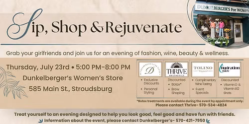 Sip, Shop & Rejuvenate