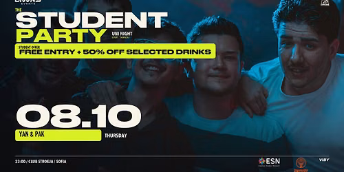 The Hottest STUDENT PARTY \/ EVERY THURSDAY - Club Stroeja - 8 October 2026 \/ 23.00 h