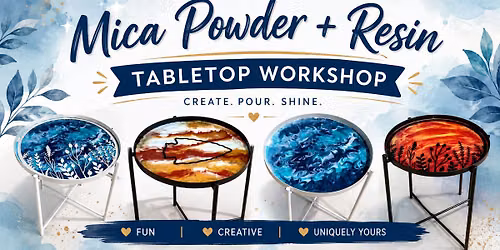 Bonner Springs Tuesday October 20 @ 6:30pm Liquid Art: Resin & Mica Table Workshop