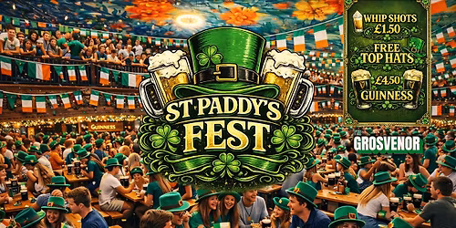 ST PADDY'S FEST \ud83c\uddee\ud83c\uddea INCLUDES ENTRY TO AMBERS FOR THE AFTER PARTY \ud83d\udc9a Manchester's Biggest St.Paddy's Event \u2618\ufe0f  Free Baby Guinness! 