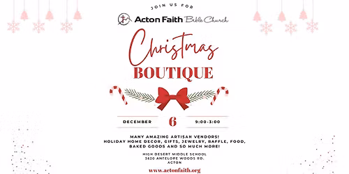 Acton Faith Bible Church Christmas Boutique
