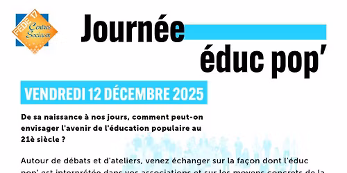 Journ\u00e9e \u00e9duc pop