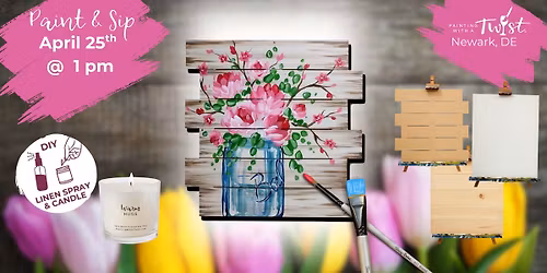 \ud83c\udfa8Mimosa Saturday \u2013 Paint, Sip & Create in Newark, DE: A Pink Bouquet