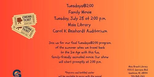 Tuesdays@2:00 Family Movie