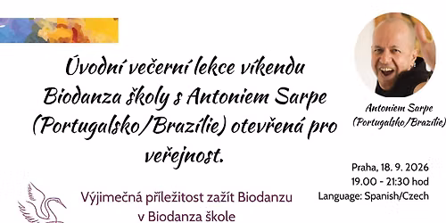 Otev\u0159en\u00e1 ve\u010dern\u00ed lekce pro ve\u0159ejnost s Antoniem Sarpe