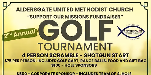 Aldersgate United Methodist Church 2nd Annual Golf Tournament