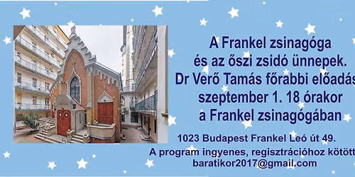 A Frankel zsinag\u00f3ga \u00e9s az \u0151szi zsid\u00f3 \u00fcnnepek