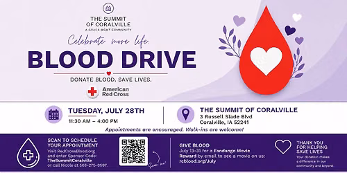 Red Cross Blood Drive at The Summit of Coralville