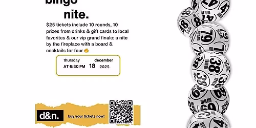 bingo - holiday edition - local women owned business prizes!