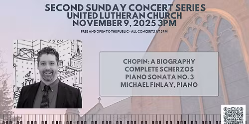 Second Sunday Concert - November 9, 3PM - Michael Finlay, Piano
