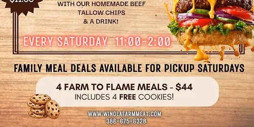 Farm to Flame at Winola - COOKOUT every Saturday!