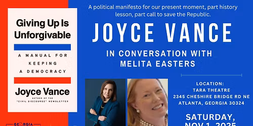 Joyce Vance in conversation with Melita Easters | Giving Up Is Unforgivable