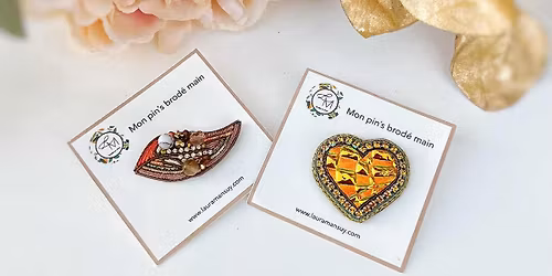 Atelier Broderie Pin's PLume ou Coeur avec Laura