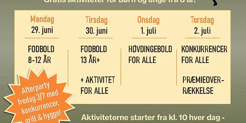 Kingo Cup 2026 - Gratis aktiviteter i Mimersparken i uge 27 for b\u00f8rn og unge