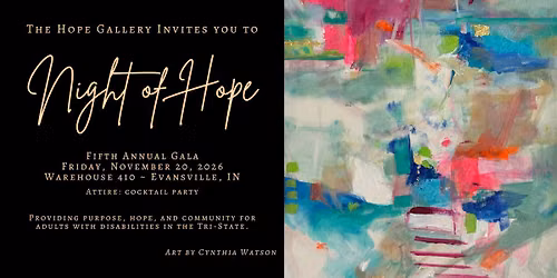 Night of Hope gala benefiting The Hope Gallery | Purpose for adults with disabilities