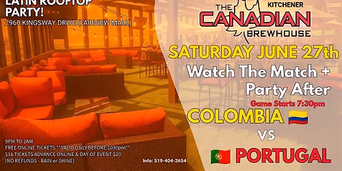 Rooftop Latin Party Saturday June 27th @ Canadian Brewhouse